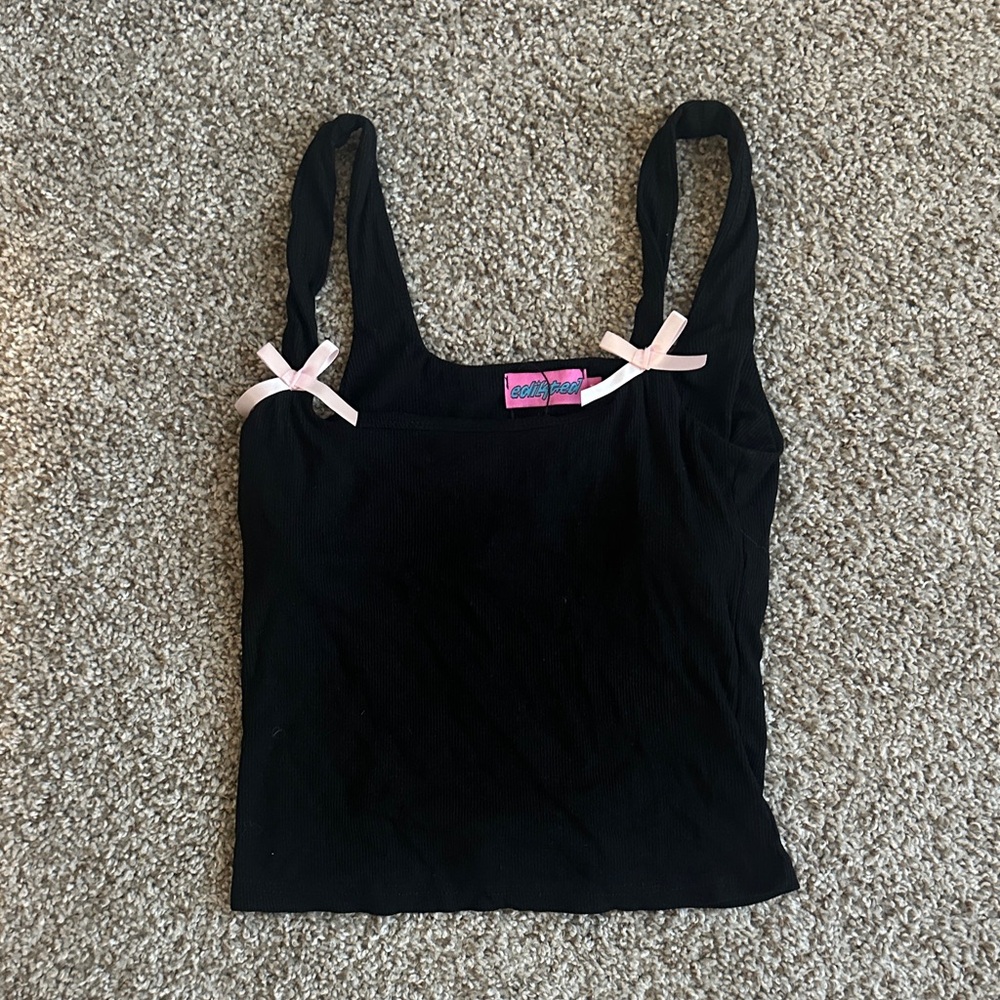 Edikted Black Camisole with Pink Bows